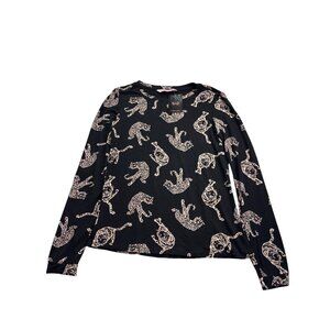 Hunkemöller Womens Long Sleeve Leopard Tiger Print Top Size XS New